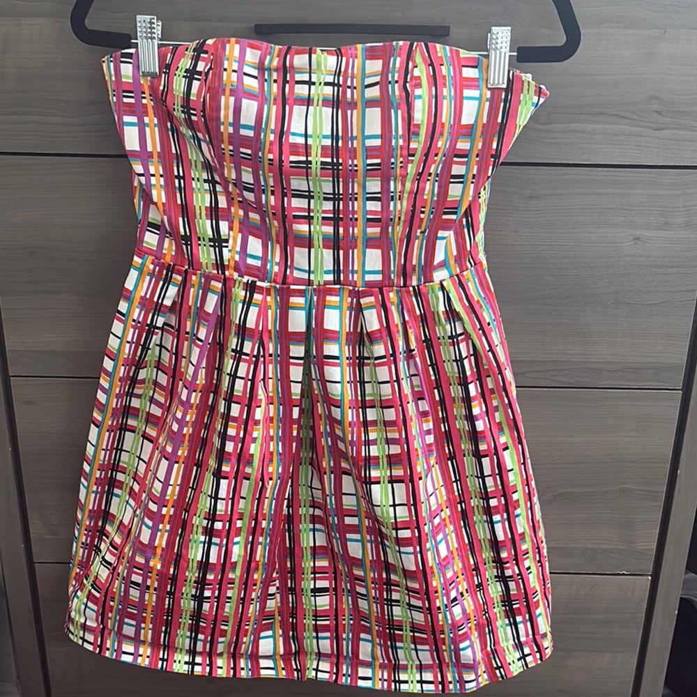 Gracia Multicolor Strapless Dress Sz Large